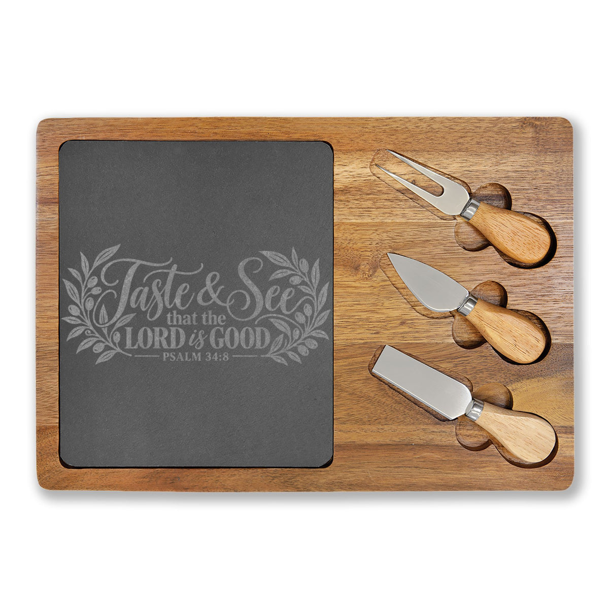 Taste and See Charcuterie Board – Christian Scripture Serving Set