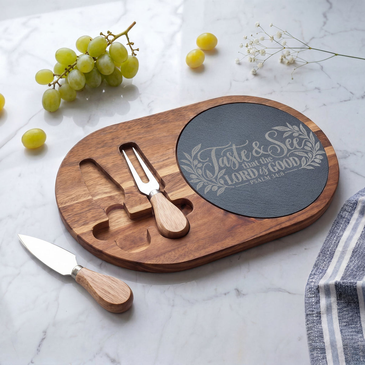 Taste and See Charcuterie Board – Christian Scripture Serving Set